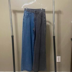 Split Dyed Wide Leg Jeans ★